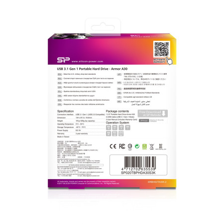 Silicon Power Armor A30 išorinis kietasis diskas 2000 GB Juoda