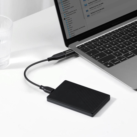 Baseus Ingenuity USB-C į USB-A adapteris (juodas)