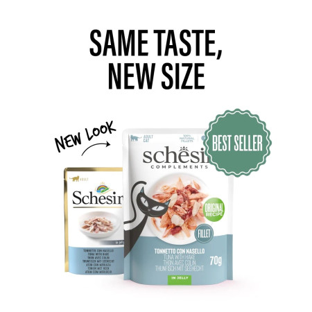 SCHESIR tonas su menkė želė - šlapias kačių maistas - 70g