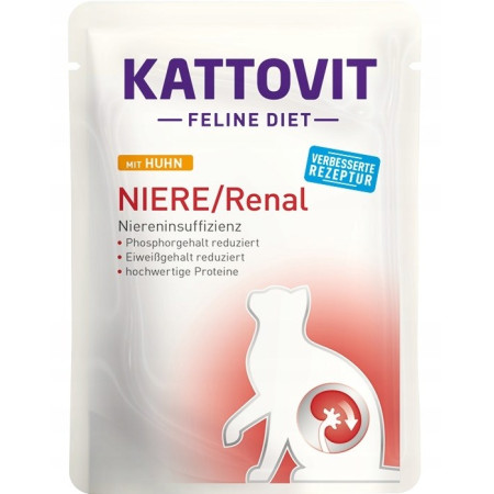 Kattovit Feline Diet Niere/Renal vištiena - šlapias kačių maistas - 85g
