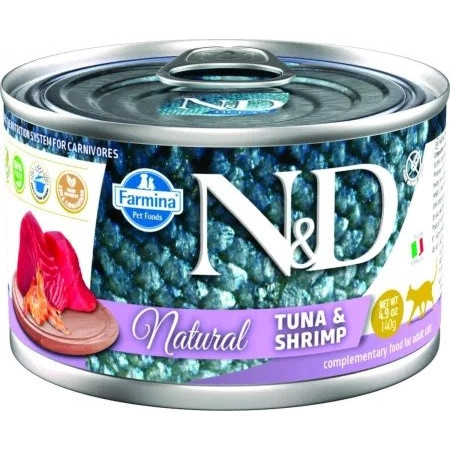 Farmina N&D Cat Natural Tunas ir Krevetės - drėgnas kačių ėdalas - 140 g
