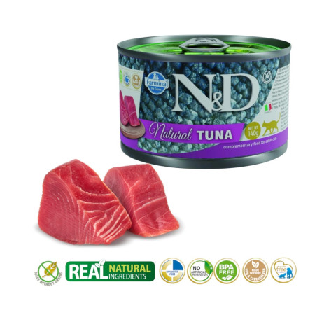 Farmina N&D Cat Natural Tunas - drėgnas kačių maistas - 140 g