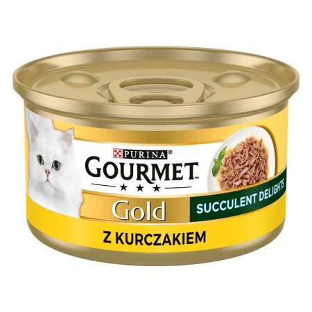 PURINA Gourmet Gold Sultingi malonumai su vištiena - drėgno kačių ėdalo - 85g