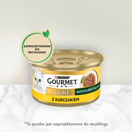 PURINA Gourmet Gold Sultingi malonumai su vištiena - drėgno kačių ėdalo - 85g
