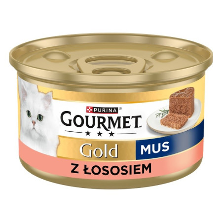 PURINA Gourmet Gold Mousse su lašiša - šlapias kačių maistas - 85g