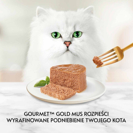PURINA Gourmet Gold Mousse su lašiša - šlapias kačių maistas - 85g