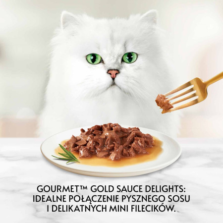 PURINA Gourmet Gold padažo delikatesai su jautiena - šlapias kačių maistas - 85g