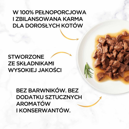 PURINA Gourmet Gold padažo delikatesai su jautiena - šlapias kačių maistas - 85g
