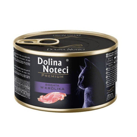 DOLINA NOTECI Premium turtingas triušis - šlapias kačių maistas - 185g