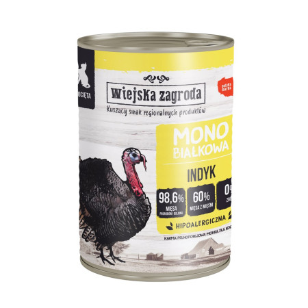 WIEJSKA ZAGRODA Kitten Monoprotein Turkey - šlapias kačių maistas - 400g