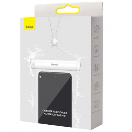Baseus Cilindro Formos Vandeniui Atsparus Smartphone Krepšys Balta
