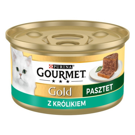 GOURMET Gold Triušis – drėgnas kačių maistas – 85g