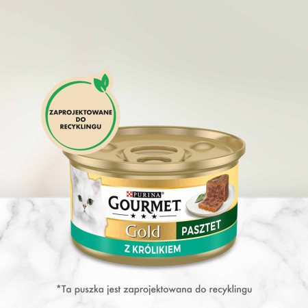 GOURMET Gold Triušis – drėgnas kačių maistas – 85g