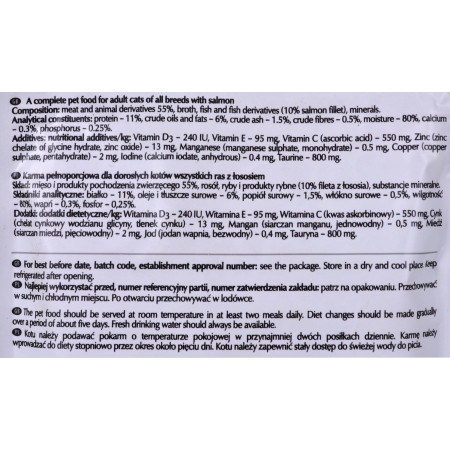 Piper su lašiša – drėgno kačių ėdalo – 100 g