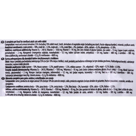 DOLINA NOTECI Piper Animals Sterilised Triušis - drėgnas kačių ėdalas - 100 g