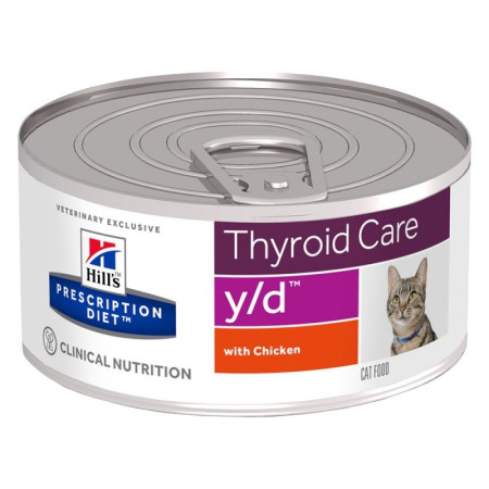 Hill's Prescription Diet Thyroid Care Feline y/d Šlapias kačių maistas Viščiukas - 156 g
