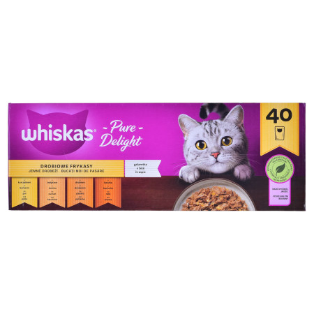 WHISKAS Pure Delight Paukštiena želėje - drėgno kačių ėdalo - 40 x 85g