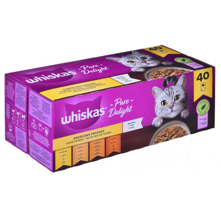WHISKAS Pure Delight Paukštiena želėje - drėgno kačių ėdalo - 40 x 85g