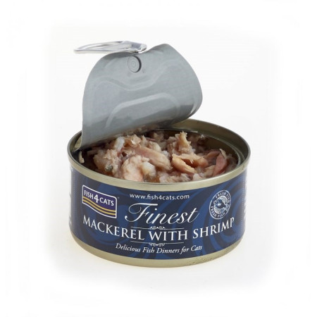 FISH4CATS Skumbrė su krevetėmis - šlapias kačių maistas - 70g