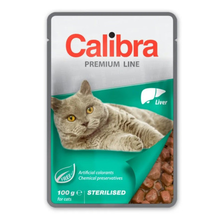 Calibra Cat Premium sterilizuoti kepenys - šlapias kačių maistas - 100g