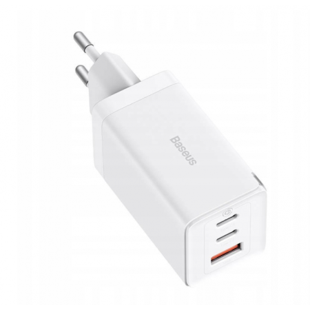 Baseus GaN5 Pro 2xUSB-C + USB, 65W (balta)