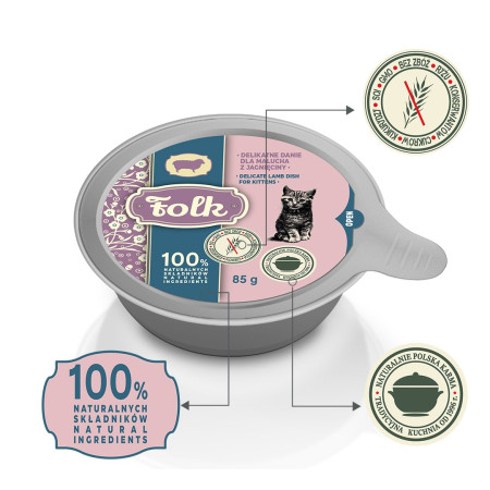 FOLK Kačiuko jautienos patiekalas - šlapias kačių maistas - 85g