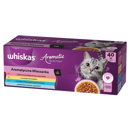 WHISKAS Aromatinė pasirinkimo mišinio šlapias kačių maistas - 40x85g