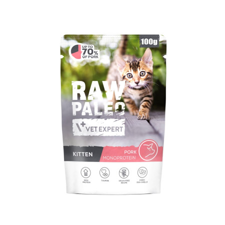 VETEXPERT Raw Paleo Katinų maistas su kiauliena - 100g