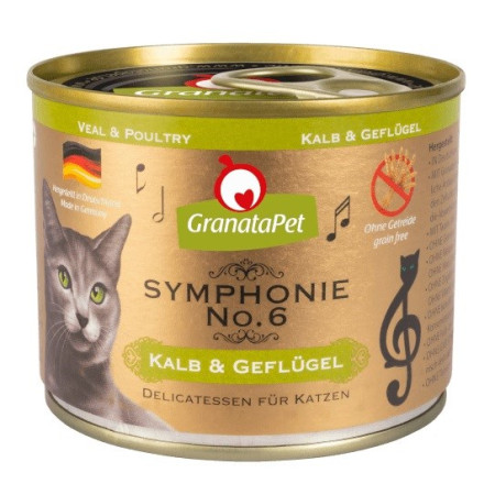 GRANATAPET Symphonie No.6 Veršiena ir paukštiena - šlapias kačių maistas - 200g