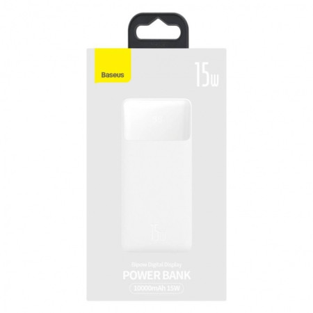 Baseus Bipow powerbank su ekranu 10000mAh 15W (Užsienio leidimas) baltas