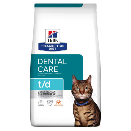 HILL'S PRESCRIPTION DIET Feline t/d - Sausas kačių maistas Viščiukas - 1,5 kg