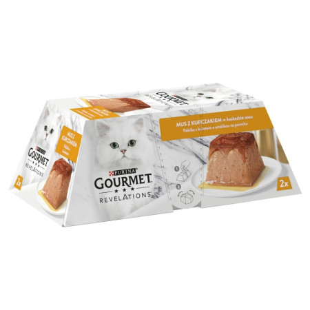 PURINA Gourmet Revelations Mousse su vištiena padaže - šlapias kačių maistas - 2x57g