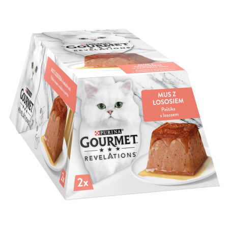 PURINA Gourmet Revelations Lašiša - drėgnas kačių maistas - 2x57 g