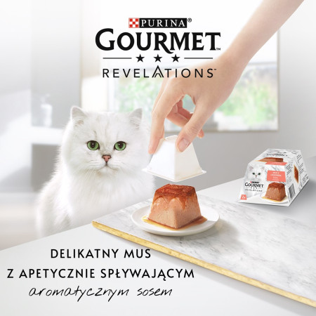PURINA Gourmet Revelations Lašiša - drėgnas kačių maistas - 2x57 g