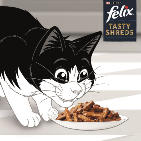 FELIX Tasty Shreds su lašiša ir tunu - 4x80g