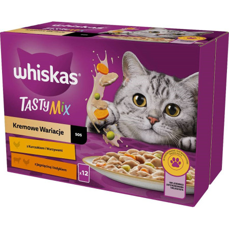 WHISKAS Tasty Mix - drėgno kačių ėdalo - 12x85g