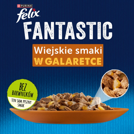 Felix Fantastic Triušiena ir Ėriena - drėgnas kačių ėdalas 340g (4x 85g)