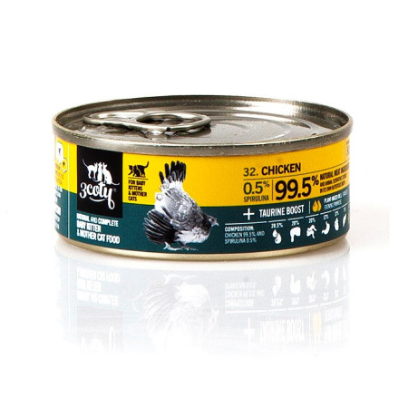 3COTY Vištiena su spirulina - šlapias kačių maistas - 80g