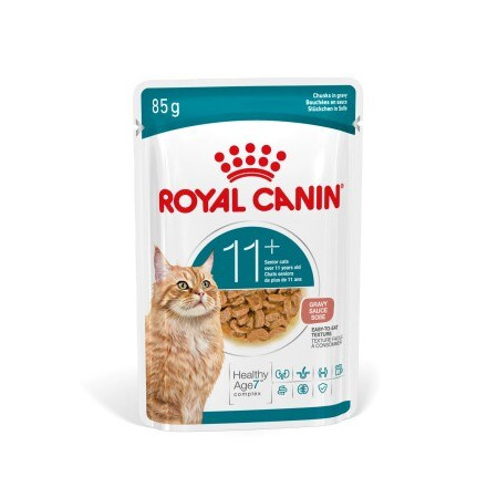 ROYAL CANIN Senjorams 11+ Gabaliukai padaže - šlapias kačių maistas - 12x85g