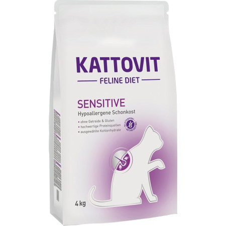 Kattovit Sensitive 4kg sausas kačių maistas suaugusiems