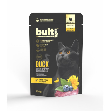 BULTI Superfoods Antiena su mėlynėmis ir pienių lapais - šlapias kačių maistas - 100g