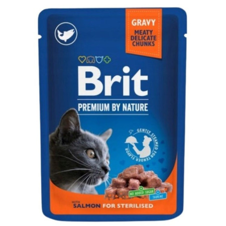 BRIT Premium Cat Lašiša Sterilizuotiems - drėgno kačių ėdalo - 100g