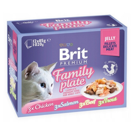 BRIT Premium Family Plate Filė drebučiuose - drėgnas maistas katėms - 12x85g