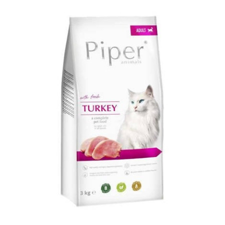 DOLINA NOTECI Piper Animals su kalakutiena - sausas kačių maistas - 3 kg