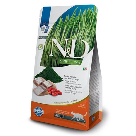 Farmina N&D Spirulina Silkių Žuvų - sausas maistas katėms - 1.5 kg