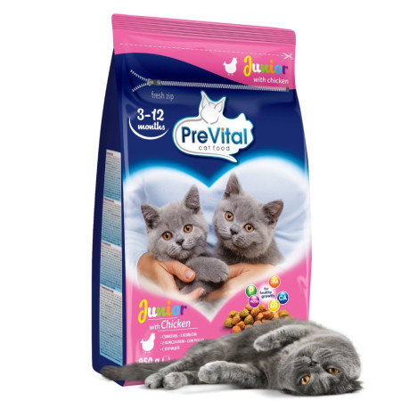 PREVITAL Junior Vištiena - sausas kačių maistas - 950 g