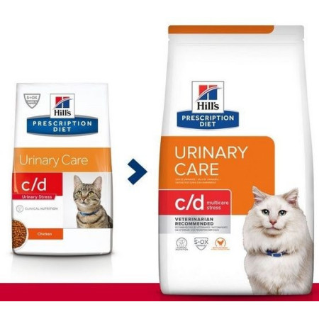 HILL'S PRESCRIPTION DIET Feline c/d Multicare Stress - sausas kačių maistas Viščiukas - 8 kg