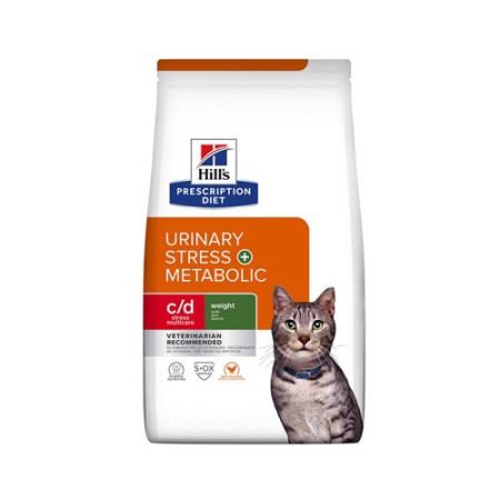 HILL'S Feline c/d Urinary Stress + Metabolic - sausas kačių maistas - 3 kg