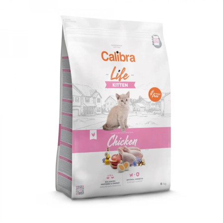 CALIBRA Cat Life Kitten Chicken - sausas kačių maistas - 6kg