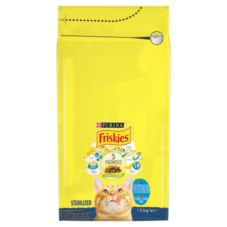 FRISKIES Lašiša ir tunas su daržovėmis - sausas kačių maistas - 1,5 kg